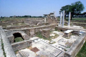 Ruins of the Ostia synagogue, outside the city of Rome
