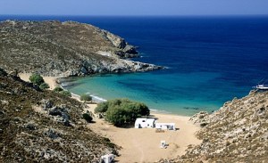 B2XX0G greece, dodecanese, patmos, psili ammos